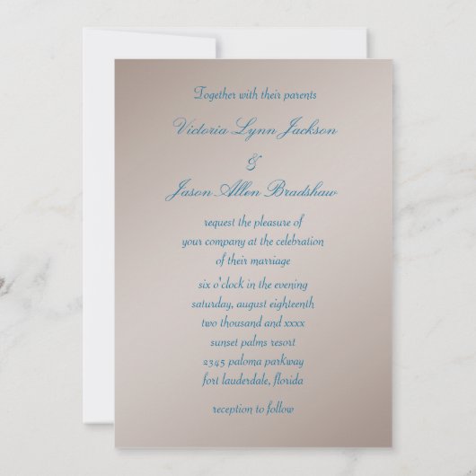 Invitations de mariage pour palmier (Dos)