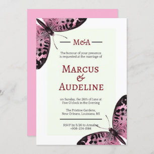 Invitations de mariage pour papillons, invitations
