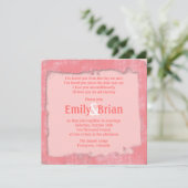Invitations de mariage pour peinture blanche rose (Debout devant)