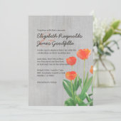Invitations de mariage pour tulipes Vintages (Debout devant)