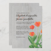 Invitations de mariage pour tulipes Vintages (Devant / Derrière)