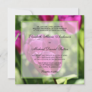 Invitations de mariage pour tulipes violettes