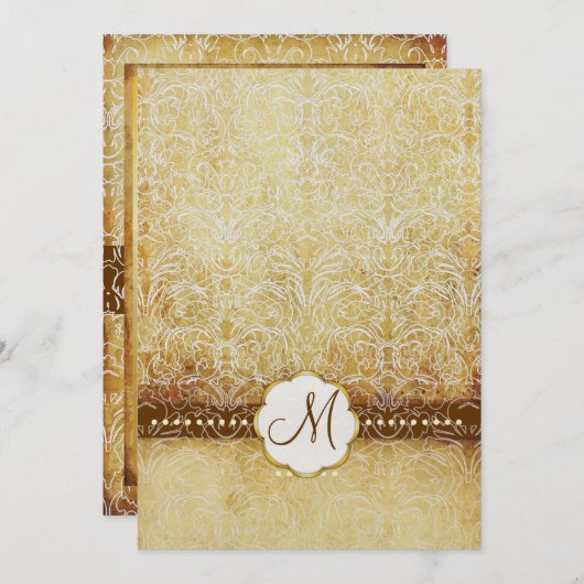 Invitations de mariage pour un monogramme de dente (Devant / Derrière)