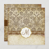 Invitations de mariage pour un monogramme de dente (Devant / Derrière)