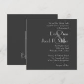 Invitations de mariage pour un monogramme gris mod (Devant / Derrière)