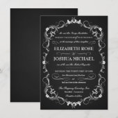 Invitations de mariage pour une typographie sophis (Devant / Derrière)