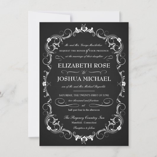 Invitations de mariage pour une typographie sophis (Devant)