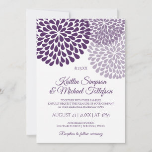Invitations de mariage prune, violette et lavande