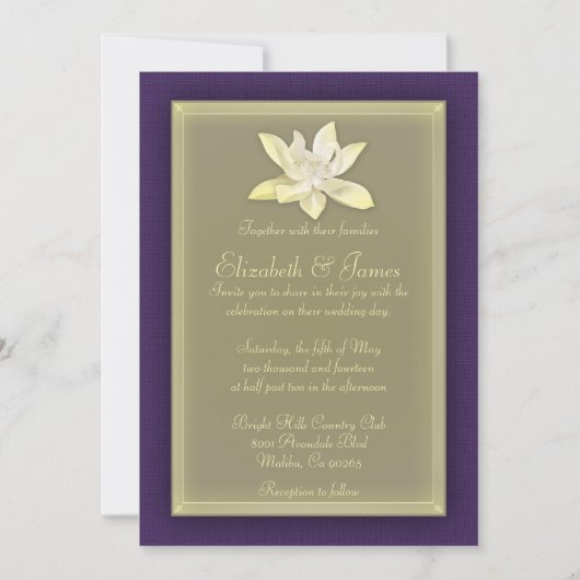 Invitations De Mariage Purple Et Gold (Devant)