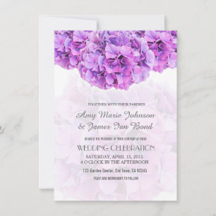 Invitations de mariage Purple hydrangea
