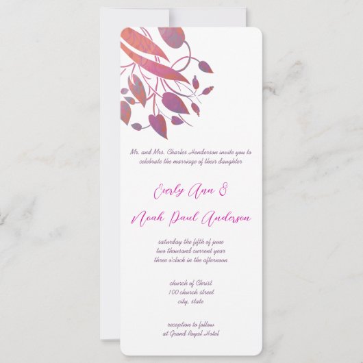 Invitations de mariage radiant violet (Devant)