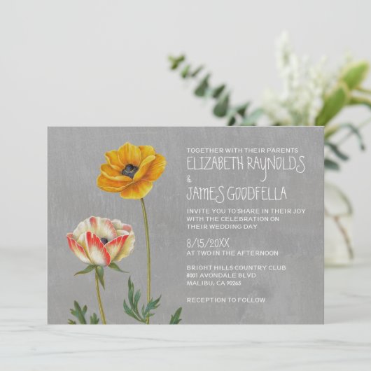 Invitations de mariage Ranunculus (Debout devant)