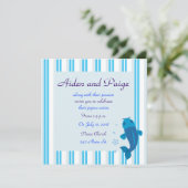 Invitations de mariage rayé de Blue Koi (Debout devant)