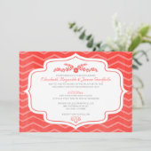 Invitations de mariage Red Chevron (Debout devant)