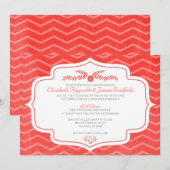 Invitations de mariage Red Chevron (Devant / Derrière)