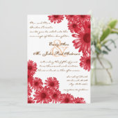 Invitations de mariage Red Gerber Daisy (Debout devant)