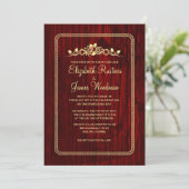 Invitations de mariage Red & Gold Vintage Barn Woo (Debout devant)