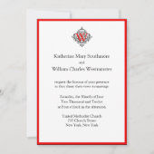Invitations de mariage Red Monogram (Devant)
