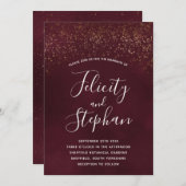 Invitations de mariage Red Velvet (Devant / Derrière)