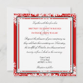 Invitations de mariage Red White & Gold Snowflake (Dos)