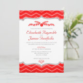 Invitations de mariage Red Zigzag (Debout devant)