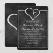 Invitations De Mariage Religieux De Coeur Croisé (Devant / Derrière)