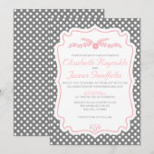 Invitations de mariage rétro (Devant / Derrière)