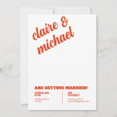 Invitations De Mariage Rétro Chic Minimal (Devant)