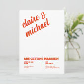 Invitations De Mariage Rétro Chic Minimal (Debout devant)