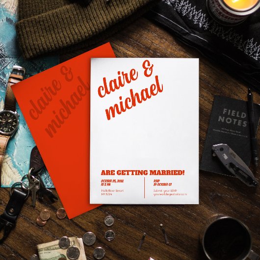 Invitations De Mariage Rétro Chic Minimal