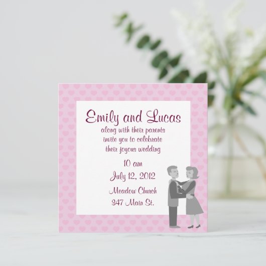 Invitations de mariage rétro classique (Debout devant)
