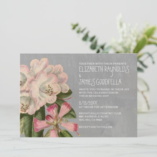Invitations de mariage Rhododendron (Debout devant)