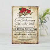 Invitations de mariage Rockabilly Tattoo Rose (Debout devant)