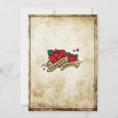 Invitations de mariage Rockabilly Tattoo Rose (Dos)