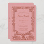Invitations de mariage Rococo vintage (Devant / Derrière)