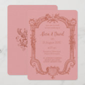 Invitations de mariage Rococo vintage (Devant / Derrière)