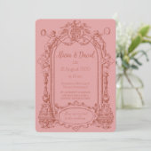 Invitations de mariage Rococo vintage (Debout devant)