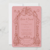 Invitations de mariage Rococo vintage (Devant)