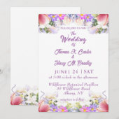 Invitations de mariage romantique du Fleur sauvage (Devant / Derrière)