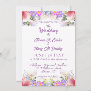 Invitations de mariage romantique du Fleur sauvage