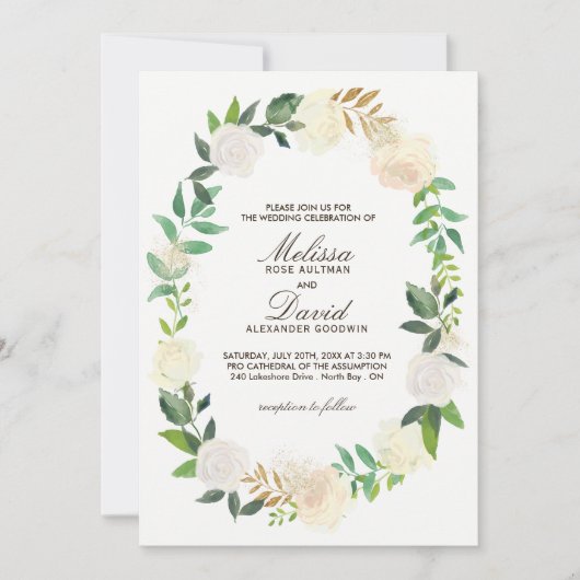 Invitations de mariage romantique en bois (Devant)