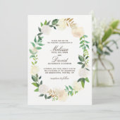 Invitations de mariage romantique en bois (Debout devant)