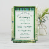 Invitations de mariage romantique verte (Debout devant)