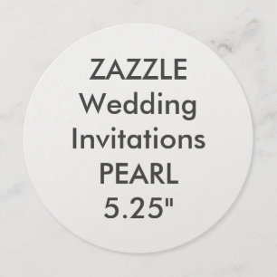 Invitations de mariage ronde PEARL 110lb 5,25 pouc