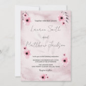 Invitations de mariage rose (Devant)