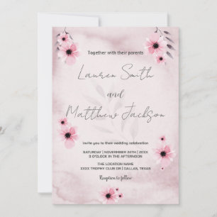 Invitations de mariage rose