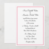 Invitations de mariage rose (Devant / Derrière)
