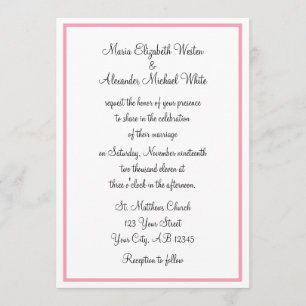Invitations de mariage rose