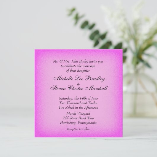 Invitations de mariage rose (Debout devant)