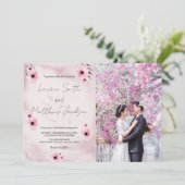 Invitations de mariage rose avec photo (Debout devant)